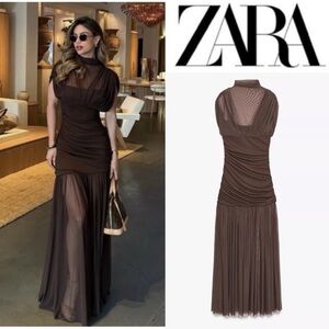 ZARA COMBINED DRAPED DRESS
